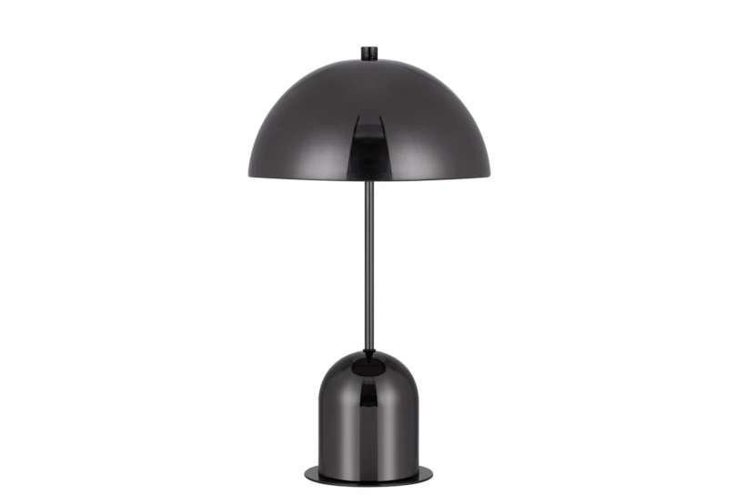 20 Inch Black Metal Mushroom Dome Table Lamp With Touch Sensor Switch - 360