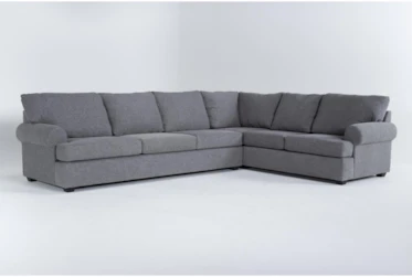 Hampstead Graphite 140" 2 Piece Sectional With Left Arm Facing Sofa