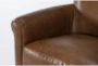 Theodore Honey Leather Chair and Ottoman Set - Detail