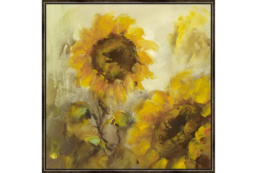 38X38 Sunflowers With Espresso Frame  - 360