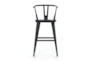 Black Wishbone Solid Parawood Barstool - Front