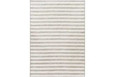 6'6"X9' Outdoor Rug-Camel & Taupe Thin Stripe