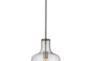 9.9X56.3 Brushed Nickel Glass Bell Pendant - Detail