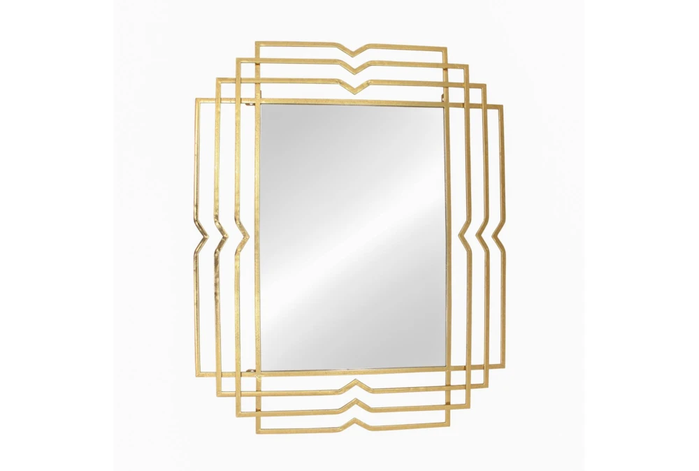 39 Inch Gold Metal Rectangular Mirror