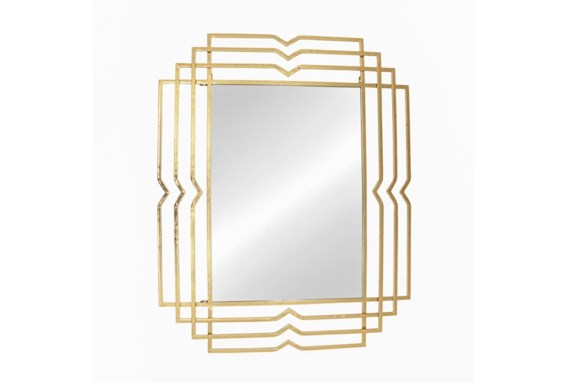 39 Inch Gold Metal Rectangular Mirror - 360