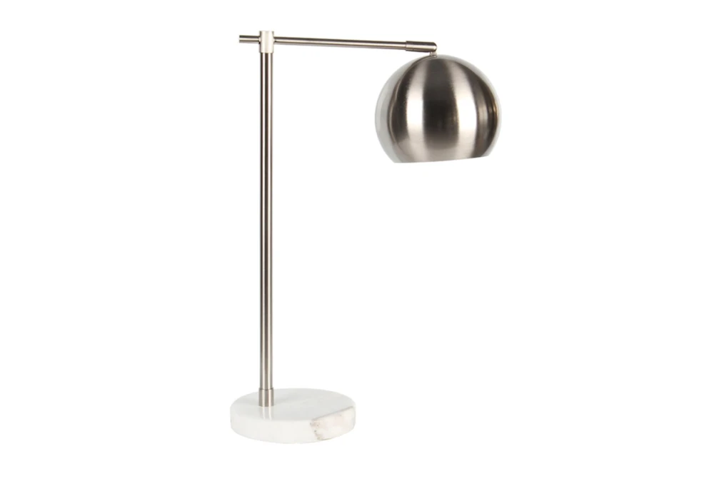 22" Metal Silver Round Task Desk Lamp