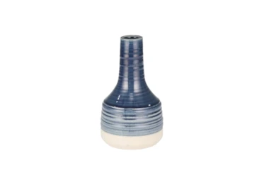 10 Inch Navy Ceramic Genie Vase