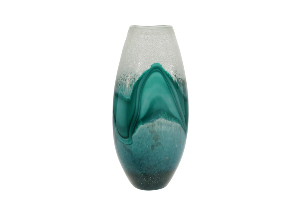 17 Inch Green Mix Glass Vase