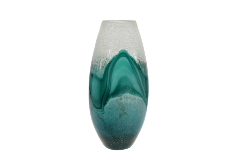 17 Inch Green Mix Glass Vase - 360