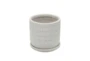 5 Inch and 6 Inch White Hammered Planters With Saucer Set Of 2 - Detail