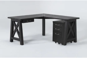 Jaxon 2 Piece Office Set With Corner Desk + Mobile File Cabinet