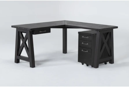 Jaxon 2 Piece Office Set With L-Shaped Desk + Mobile Filing Cabinet - Main