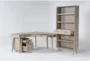 Allen 3 Piece Office Set With L-Shaped Desk, Mobile Filing Cabinet + 75" Bookcase - Side