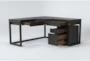 Pierce Espresso 2 Piece Office Set With L-Shaped Desk + Mobile Filing Cabinet - Side
