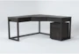 Pierce Espresso 2 Piece Office Set With L-Shaped Desk + Mobile Filing Cabinet - Signature