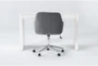 2 Piece Office Set With Vember White Desk + Robyn Grey Velvet Office Chair - Signature