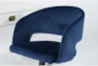 2 Piece Office Set With Adams White Desk + Phoebe Blue Office Chair - Detail