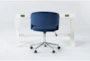 2 Piece Office Set With Adams White Desk + Phoebe Blue Office Chair - Signature
