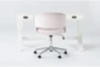 2 Piece Office Set With Adams White Desk + Phoebe Blush Office Chair - Signature