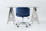 2 Piece Office Set With Anika Desk + Phoebe Blue Office Chair - Signature