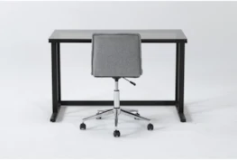 2 Piece Office Set With Studio Glass Desk + Rudy Grey Office Chair