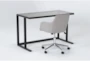 2 Piece Office Set With Studio Glass Desk + Emery Light Office Chair - Side