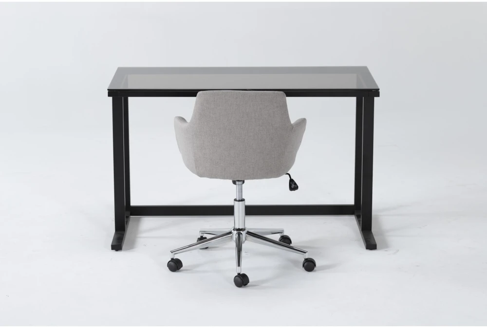 2 Piece Office Set With Studio Glass Desk + Emery Light Office Chair