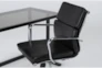2 Piece Office Set With Studio Glass Desk + Moby Black Low Back Office Chair - Detail