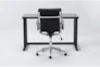 2 Piece Office Set With Studio Glass Desk + Moby Black Low Back Office Chair - Signature