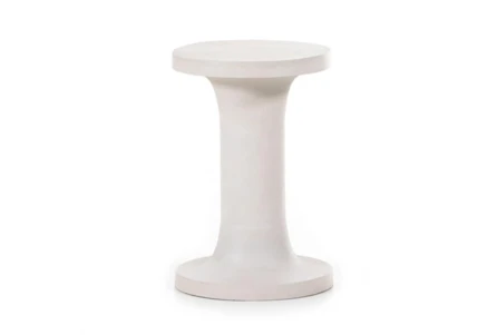 Textured White Cast Aluminum End Table