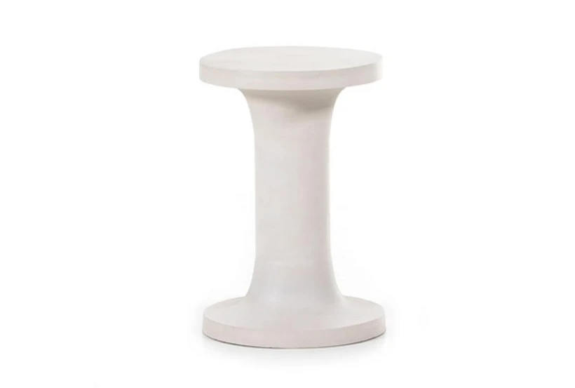 Textured White Cast Aluminum End Table - 360