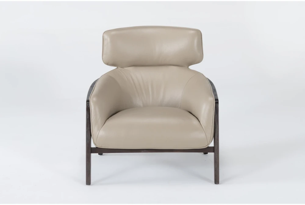 Denzel Mushroom Leather Accent Chair