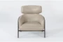 Denzel Mushroom Leather Accent Chair - Signature