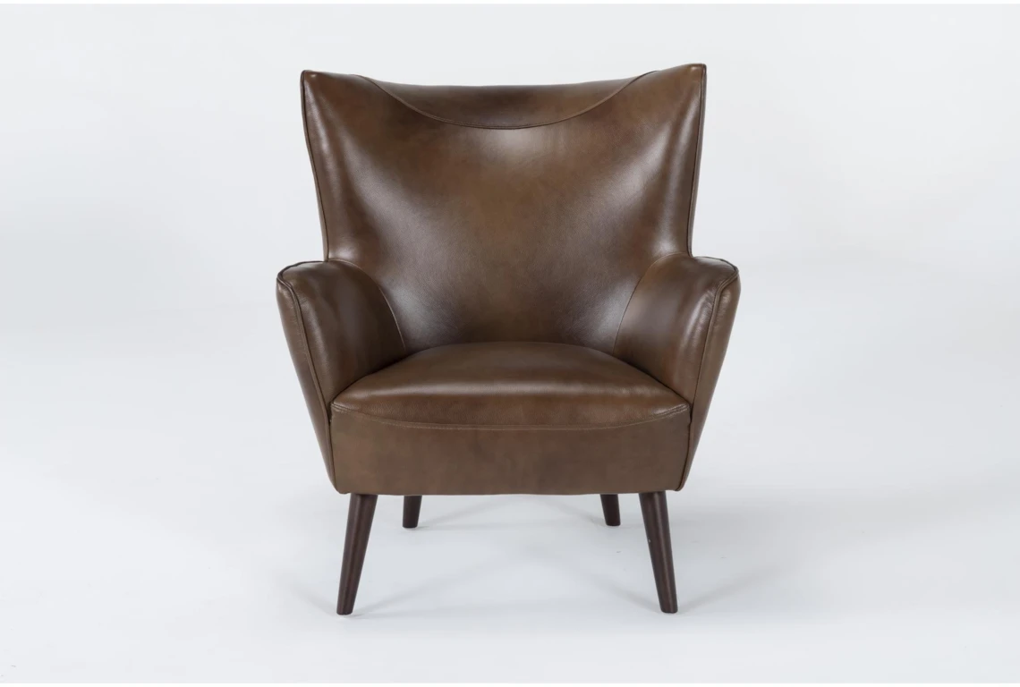 Tressa Leather Accent Chair Living Spaces, Cool Leather Accent Chairs