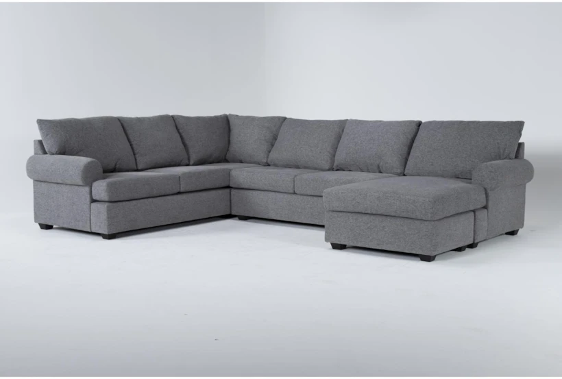 Hampstead Graphite 140" 2 Piece Sectional with Right Arm Facing Sofa Chaise - 360