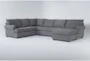 Hampstead Graphite 140" 2 Piece Sectional with Right Arm Facing Sofa Chaise - Signature