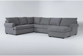 Hampstead Graphite 140" 2 Piece Sectional With Right Arm Facing Chaise