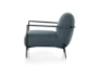 Slate Blue + Iron Frame Accent Chair - Side