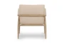 Oak Frame + Sand Fabric Accent Chair - Back