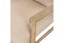 Oak Frame + Sand Fabric Accent Chair - Detail