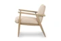 Oak Frame + Sand Fabric Accent Chair - Side