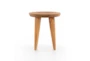 Solid Teak Round Accent Table - Back