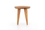 Solid Teak Round Accent Table - Front