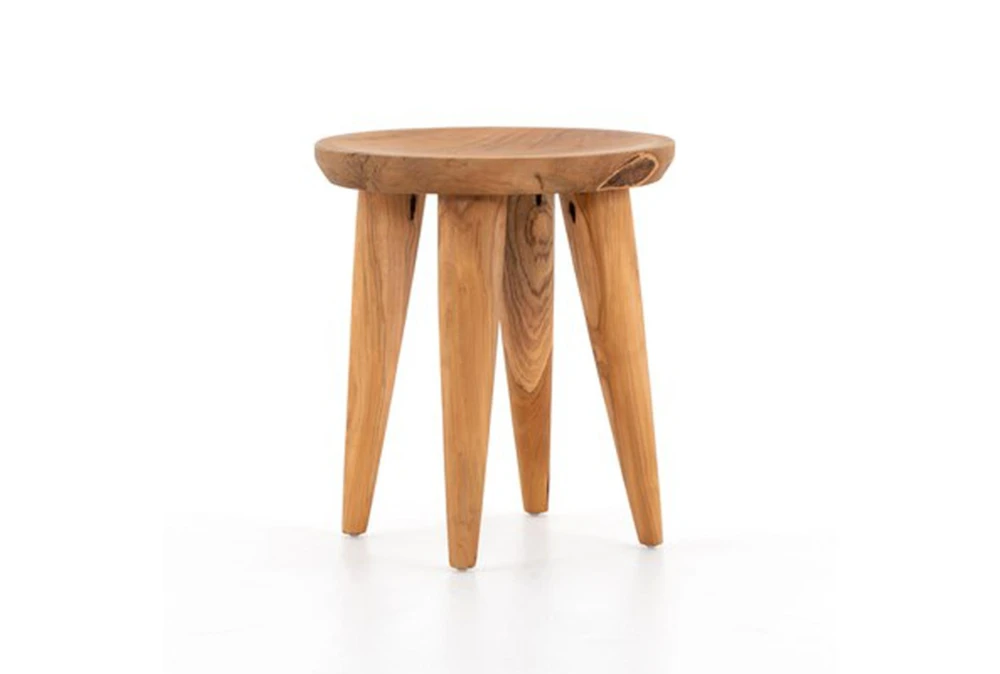 Solid Teak Round Accent Table