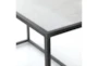 Hammered Iron Desk With Marble Top + Glass Shelf - Detail