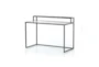 Hammered Iron Desk With Marble Top + Glass Shelf - Signature