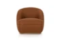 Rust Swivel Accent Chair With Oak Base - Front