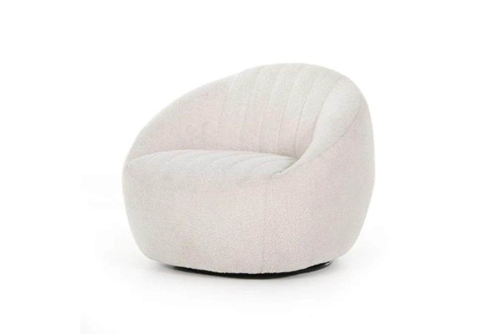 Natural Barrel Accent Swivel Chair