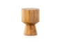 Solid Teak Modern Stump Accent Table  - Front
