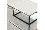 Ingram Bar Console Table-Iron Matte Black/Polished White Marble - Detail